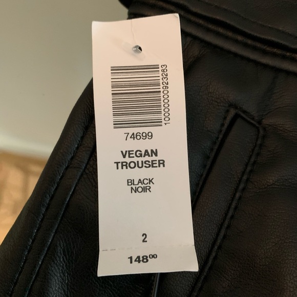 Aritzia vegan leather trousers black size 2 - Picture 1 of 5